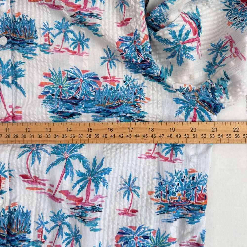 Tommy Bahama Tropical Oasis Boyfriend Beach Shirt Crinkle Cover Up - Picture 9 of 11